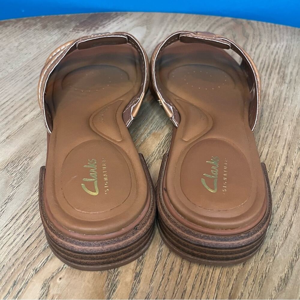 New! Clarks Ariany Mule Comfort Sandal Tan Leather Slide Women’s Size 10 - Picture 3 of 7